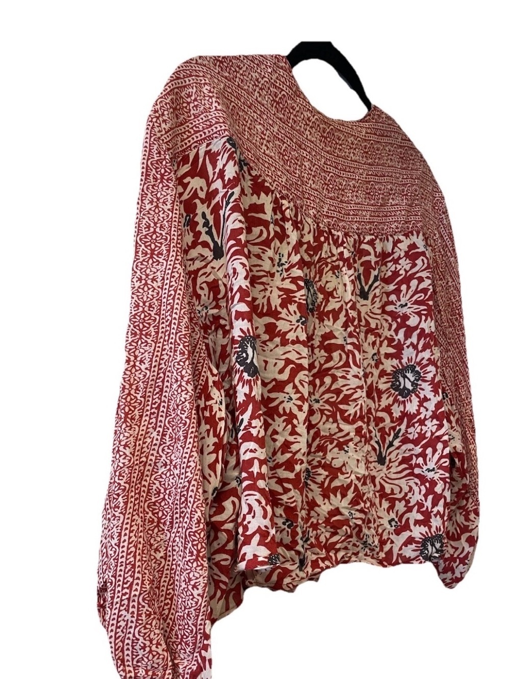 NWOT Free People Sheila's Floral Kimono Lace Tie Open Blouse Mixed print Sz  XS - Picture 7 of 9